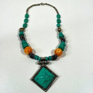 Gorgeous Handmade Turquoise Silver Necklace